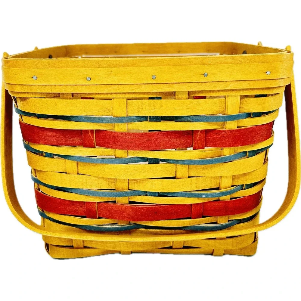 Longaberger AMERICAN‎ CELEBRATION PICNIC TOTE w/ Riser Liner Protector 2007